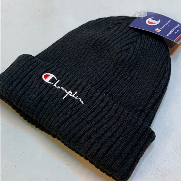 Champion Script Logo Beanie - Black NWT - Picture 13 of 13